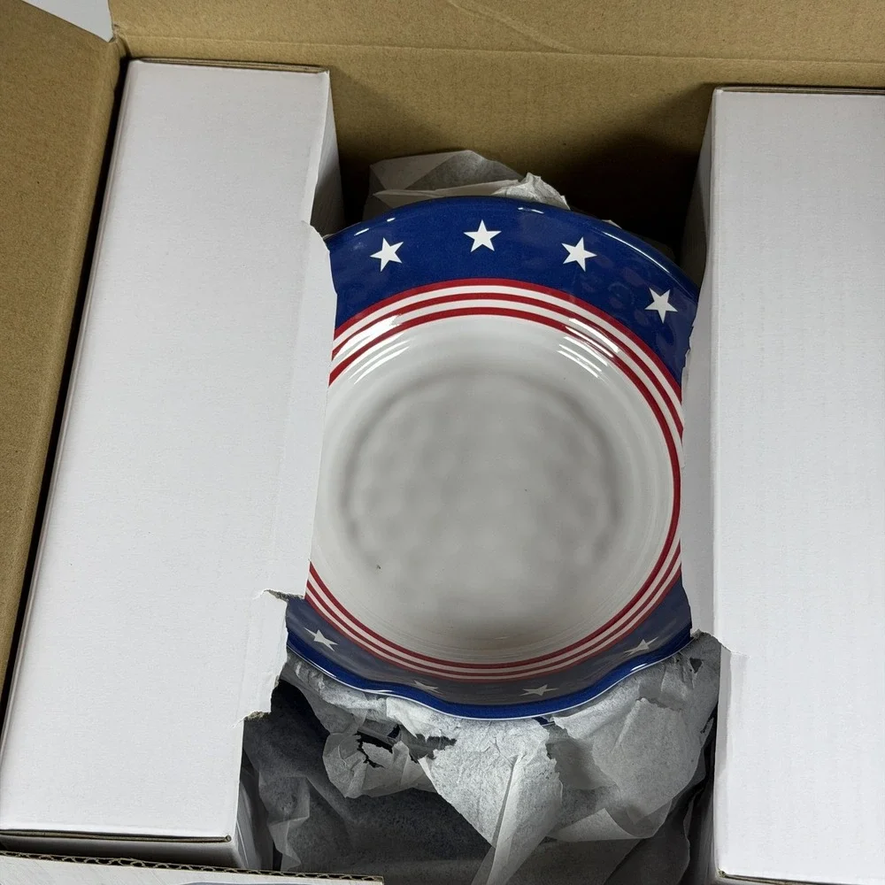 Sur La Table Stars & Stripes 12-Piece Outdoor Dinnerware Set F-16